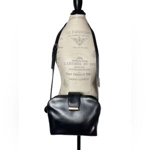 Portofino Vintage Black Leather Crossbody Bag